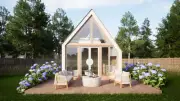 Modern American Style Tiny House Plan & 3D Images with PDF for Blueprint/DWG