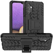 Samsung Galaxy A32 5G Case, Shockproof Heavy Duty Tough Kickstand Protective Rugged Case Cover (Black)