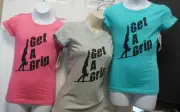 Gymnastic "Get A Grip" T Shirt 3 Color Choices Ladies or Girls Sizes soft fabric