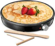 Crepe Maker Machine, Reemix Compact Pancake Griddle Precise Temperature Control,
