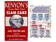 Kenyon's Clam Cake and Fritter Mix 16oz (454) with Kitchen Conversion Chart