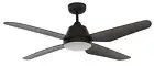 Ceiling Fan With LED Lamp and Remote Control Aria Black 122 CM