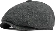 [HAMKVBPR] Men's Beret Hats Retro Octagonal Cap Cotton Cap Duck Tongue Cap British Beret Male Mens Hat Flat Cap