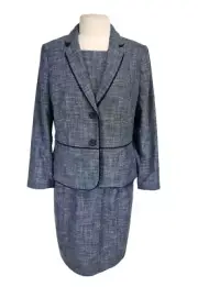 TALBOTS Women Dress Size 6 Jacket Petti Size 14P Blue Two Button Jacket 288A