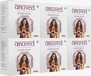 [Anuved] Herbal & natural moisturizing Kesar Soap | Pack of 6 | 125 Grams Each | Enriched with Rishikesh Gangajal, It contains Saffron and Milk for Smooth & Glowing Skin, Paraben Free, Cruelty Free