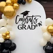 Congrats Grad Decal Sign for Balloon Arch - Graduation Decal for Grad Party, Class of 2025 Grad Party Graduation Event Planner Vinyl Decal
