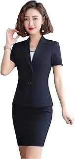 [Generic] Women Formal Suits Business Short Sleeve Slim Blazer and Trousers Office Ladies Work Wear