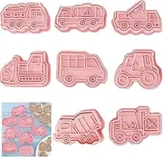 Set of 8 Children's Cookie Cutters, Vehicles, Cookie Cutters, Car, Cookie Cutters, Christmas 3D, Cookies Cutter, Transport Tools, Cookie Cutters, Young Children, Bulldozer Forklift