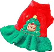 Lueear Christmas Dog Dress | Winter Dog Clothes Dog Dress | Cat Apparel Christmas Tree Dress, Warm Dog Christmas Outfit, Dress up Clothes Holiday Dress