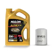 Ryco Oil Filter Nulon 5L APX5W30D1 Eng Oil Service Kit for Nissan Micra K12 1.4L