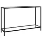Console Table Tempered Glass Shelf Stylish Hall Living Room Furnture Steel Frame