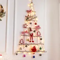 在飛比找樂天市場購物網優惠-【免運】木質聖誕樹 創意diy聖誕掛飾 聖誕節裝飾品 櫥窗牆