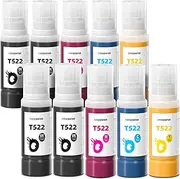 OFFICENTER T522 522 Ink Refill Bottles for EcotankET-2720 ET-2800 ET-4700 ET-4800 ET-4810 ET-2400 ET-2840 Printer (4BK 2C 2M 2Y)