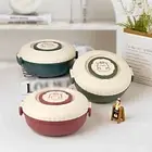 Microwave Round Lunch Box Compartments Food Storage Container Salad Box Kids