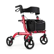 Rollator Walkers for Seniors-Folding Rollator Walker with Seat and Four 8-inc...