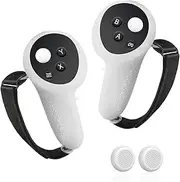 KWTOUL Handle Controller Silicone Protective Grip Cover Jacket with Thumb Cap, Controller Grips Cover Compatible with Meta/Oculus Quest 3 Accessories(Not Fit Official Charging Dock Battery)