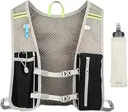 Hydration Backpack | Reflective Water Bladder Backpack - with 500ML Soft Bottle Bladder Adjustable Shoulder Strap for Gym Camping Travel Skiing Fitness Mountaineering