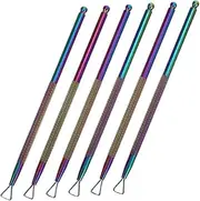 MERRYHAPY 6pcs Stainless Steel Nail Art Tools Set Nail Scraper Polish Remover Cuticle Pusher Peeler for Home Salon Use