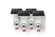 4x Elinz Wireless Solar Security 4G IP 1080P PTZ Outdoor Camera CCTV Waterproof Built-in Battery 32GB