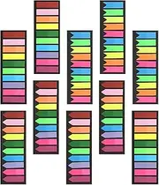 jojofuny 10 Sets Unique Shaped Sticky Tabs Repositionable Page Markers for Book Annotation Colored Writable Book Tabs for Study Office and Daily Use Semitransparent Design for Easy Viewing