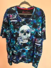 ROBERT GRAHAM DESIGNED T-SHIRT X-LARGE MULTI COLOR 100% COTTON
