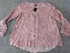 Jones New York top Large purple mauve button up stretch womens rayon