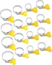 16pcs Adjustable Stainless Steel Hose Clamps with Convenient Handle for Plumbing and Automotive Repairs Durable Elegant Design for Secure Connections and Easy Adjustments