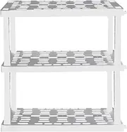 [Koolatron] Oskar Storage Shelves - Bathroom Wall Organizer, Kids Room Toys Book Shelf, No Drill Heavy Duty Industrial Display, Kitchen Closet Garage Outdoor 3 Tier Stackable Plastic Shelving Unit