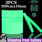3PCS 300cmx10mm Luminous Tapes Self-adhesive Safety Home Decor Glow In The Dark