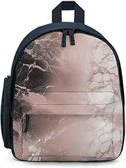 [NQHJT] Marble Color Rose Gold Backpack for Men Women Cute Bookbag Casual Bag Lightweight Backpack for Travel Work