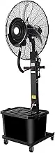 Industrial Pedestal Fan, Floor Fan with Water Tank, Oscillating Misting Fan Outdoor Fan, Spray Fan for Backyards, Patios and More, Super Strong Wind; 3 Speeds, 26in/30in, 320W/380W(Fixed,750mm (30in))