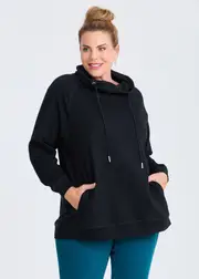 [Taking Shape] Taking Shape Drawstring Collar Sweat Size 20 in Black, Cotton - Plus Size Women's Tops & T Shirts Black