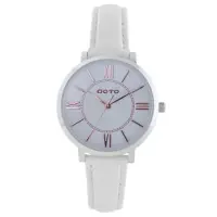 在飛比找momo購物網優惠-【GOTO】浪漫小資女精品時尚手錶-白x白皮(GL0054L
