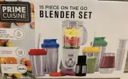 Prime Cuisine 15 Pcs On The Go Blender Set/Brand New