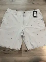 Under Armour Mens 38 Light Blue Shorts Gray All Over Bird Print 1377303 014 New