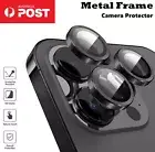 Fit iPhone 16 15 14 13 Pro Max Metal Ring Glass Screen Camera Lens Protector