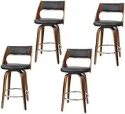 Artiss Bar Stools Stool Set of 4 Swivel Kitchen Counter Barstools Dining Chair Chairs Black in 65cm Seat Height Floor for Home Bar Dining Room Cafe Outdoor Indoor