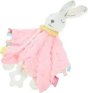 ANDRESLAD 1pc Towels Rabbit Soothing Towel Blanket Stuffed Animal Soothing Towel Security Blanket Tag Security Blanket Pink Plush