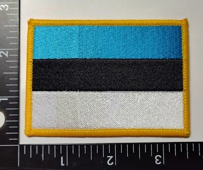 Patch Estonia Country Flag Hook Loop Tactical Golden Boarder High Quality Patch