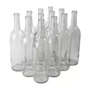- 750 Ml Clear Glass Bottles Wine Bottles 12 Pack NO CORKS INCLUDED Clear Wine