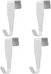 Hordion 4Pack Over Cabinet Door Hook, Carbon Steel Hanger Hook The White