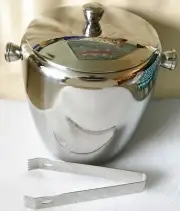 Gorham stainless steel Ice Bucket lid and tong -New in box