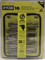 Ryobi 10-Pc Wood Spade Bit Set w/ Storage Mat Compatible With All Drills A971001