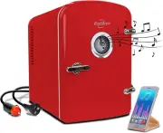 Koolatron 4L 6 Can Portable Mini Fridge with Bluetooth Speaker Compact Person...