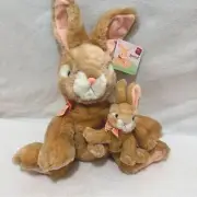 NWT Russ Apricot Mommy & baby Honey Bunny Easter rabbits Plush stuffed Toy 15”‌