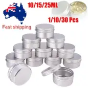 Aluminium Empty Cosmetic Pot Lip Balm Jar Tin Container Silver Containers AN