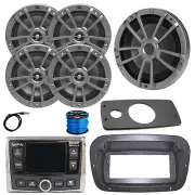 JBL Marine Radio, ANT, Sub, 4x 8" 375W Speakers (Gray),Spa Bezel, Adapter