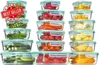 18 Pack Glass Meal Prep Containers Leakproof Airtight Microwave Oven Safe