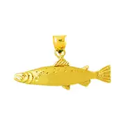 14K Gold Salmon Pendant