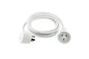 Sansai 2m Piggyback Power Extension Cord Lead AU 3-Pin 10A 2400W Max Home Office